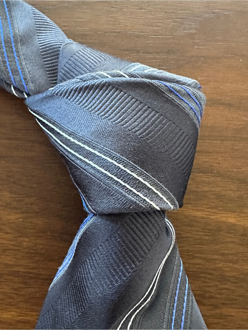 Canali Gray Blue White Diagonal Stripe Tie